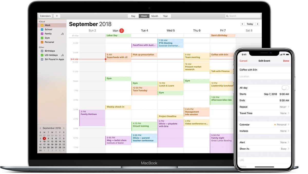 iCloud calendar screenshot
