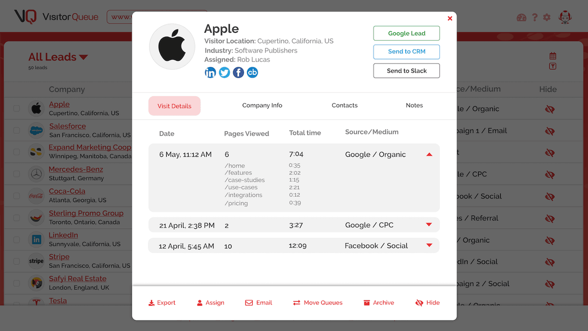 Visitor Queue screenshot