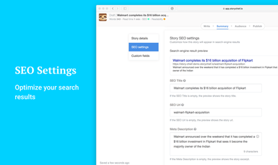 StoryChief - SEO Settings