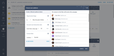 Filter out an audience from your CRM