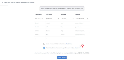 Find email addresses during imports